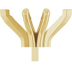 14K Geelgoud 10x5 mm Marquise 6-Prong V-End Pre-Notched Claw Zetkop met stift