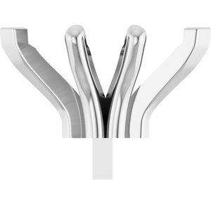14K Witgoud 10x5 mm Marquise 6-Prong V-End Pre-Notched Claw Zetkop met stift