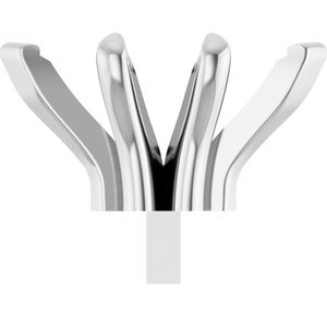 14K Witgoud 9x5 mm Marquise 6-Prong V-End Pre-Notched Claw Zetkop met stift
