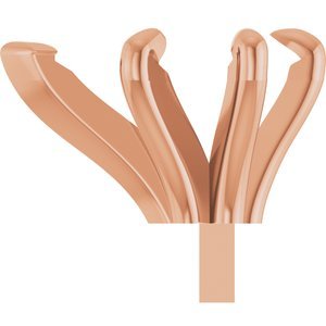 14K Roségoud 8.5x5.5 mm Peer 6-Prong V-End Pre-Notched Claw Zetkop met stift