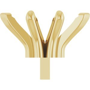 14K Geelgoud 8.5x4.5 mm Marquise 6-Prong V-End Pre-Notched Claw Zetkop met stift