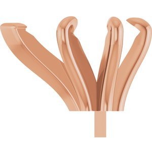 14K Roségoud 12x8 mm Peer 6-Prong V-End Pre-Notched Claw Zetkop met stift