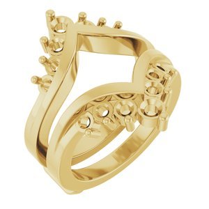 14K Geelgoud 3.2 mm Rond Ring Guard Montuur