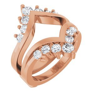 14K Roségoud 1 CTW Natuurlijke Diamant Ring Guard