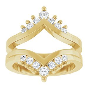 14K Geelgoud 3/8 CTW Natuurlijke Diamant Ring Guard - Afbeelding 3