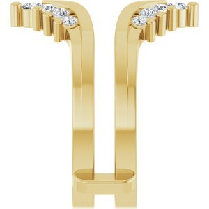 14K Geelgoud 3/8 CTW Natuurlijke Diamant Ring Guard - Afbeelding 4