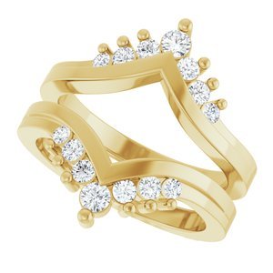 14K Geelgoud 3/8 CTW Natuurlijke Diamant Ring Guard - Afbeelding 5