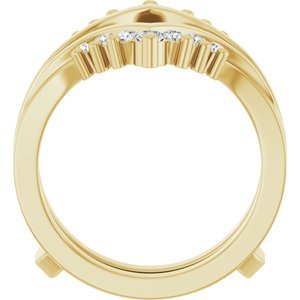 14K Geelgoud 3/8 CTW Natuurlijke Diamant Ring Guard - Afbeelding 2