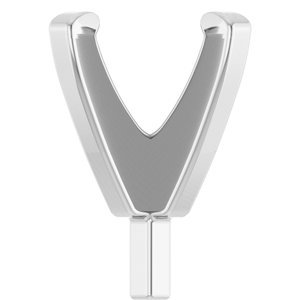 18K Witgoud 4.4 mm Rond 4-Prong Lage Zetkop met stift