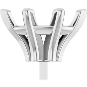14K Witgoud 10x5 mm Marquise 6-Prong V-End Zetkop met stift