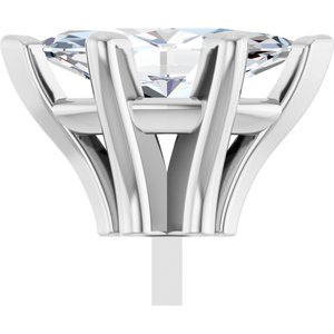 14K Witgoud 10x5 mm Marquise 6-Prong V-End Zetkop met stift - Afbeelding 5