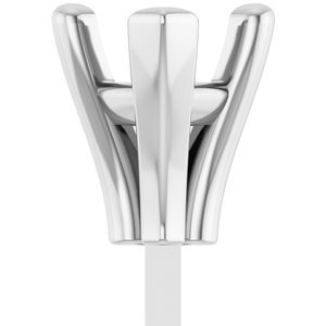 14K Witgoud 10x5 mm Marquise 6-Prong V-End Zetkop met stift - Afbeelding 3