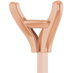 14K Roségoud 6x6 mm Hart 3-Prong Zetkop met stift