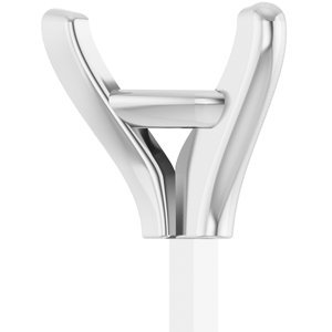 14K Witgoud 6x6 mm Hart 3-Prong Zetkop met stift