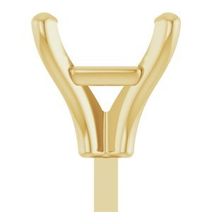 14K Geelgoud 6.5x6.5 mm Asscher 4-Prong Zetkop met stift