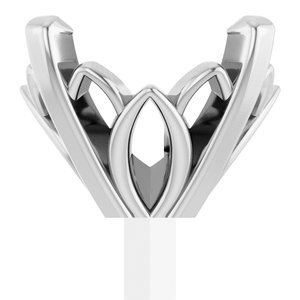 14K Witgoud 7 mm Cushion 4-Prong Lage Zetkop met stift