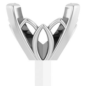 14K Witgoud 5.5 mm Princess 4-Prong Lage Zetkop met stift