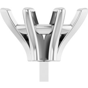 14K Witgoud 9x5 mm Marquise 6-Prong V-End Zetkop met stift