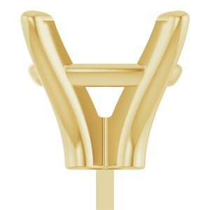 14K Geelgoud 11x9 mm Elongated Cushion 4-Prong Zetkop met stift