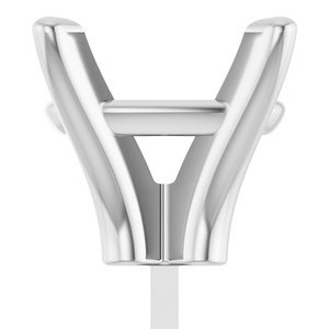 14K Witgoud 11x9 mm Elongated Cushion 4-Prong Zetkop met stift