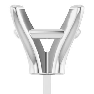 18K Witgoud 10x8 mm Elongated Cushion 4-Prong Zetkop met stift