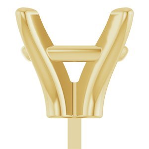 14K Geelgoud 10x8 mm Elongated Cushion 4-Prong Zetkop met stift