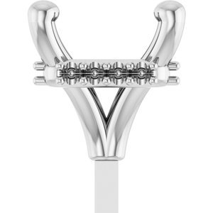 14K Witgoud 5 mm Princess 4-Prong Hidden Halo-stijl Zetkop met stift