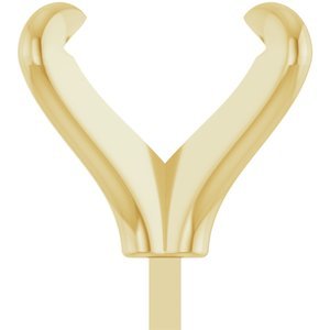 14K Geelgoud 10x8 mm Elongated Cushion 4-Prong Pre-Notched Claw Zetkop met stift
