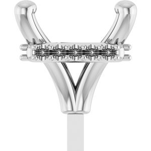 14K Witgoud 5.5 mm Princess 4-Prong Hidden Halo-stijl Zetkop met stift