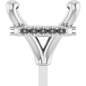 14K Witgoud 6 mm Princess 4-Prong Hidden Halo-stijl Zetkop met stift
