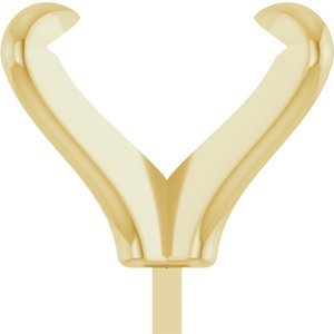 14K Geelgoud 12x10 mm Elongated Cushion 4-Prong Pre-Notched Claw Zetkop met stift