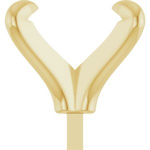 14K Geelgoud 9x7 mm Elongated Cushion 4-Prong Pre-Notched Claw Zetkop met stift