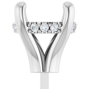 14K Witgoud 7x7 mm Cushion .05 CTW Natuurlijke Diamant Semi-Gezet Zetkop met stift