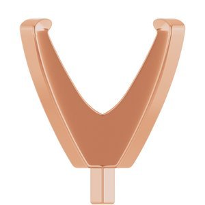 14K Roségoud 9.5 mm Rond 4-Prong Lage Zetkop met stift