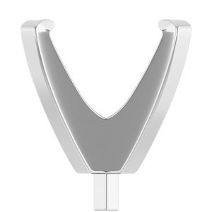 18K Witgoud 9.5 mm Rond 4-Prong Lage Zetkop met stift