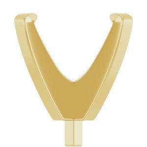 14K Geelgoud 9.5 mm Rond 4-Prong Lage Zetkop met stift