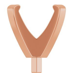 14K Roségoud 7.5 mm Rond 4-Prong Lage Zetkop met stift