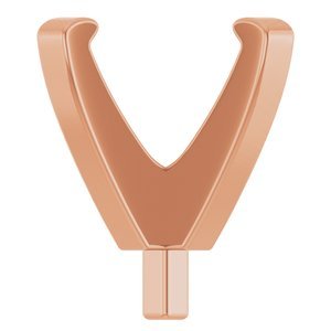 14K Roségoud 7 mm Rond 4-Prong Lage Zetkop met stift