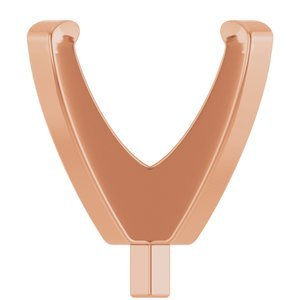 14K Roségoud 8.2 mm Rond 4-Prong Lage Zetkop met stift