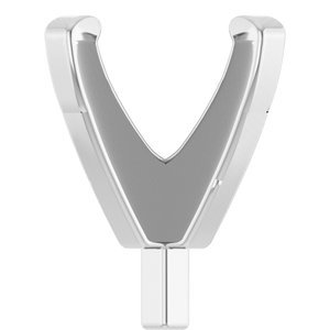 14K Witgoud 5.5 mm  Rond 4-Prong Lage Zetkop met stift