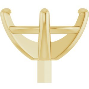 14K Geelgoud 8x6 mm Ovaal 4-Prong Zetkop met stift