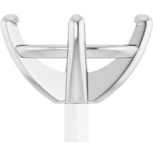 14K Witgoud 8x6 mm Ovaal 4-Prong Zetkop met stift