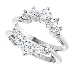 14K Witgoud 3/4 CTW Natuurlijke Diamant Ring Guard - Afbeelding 5