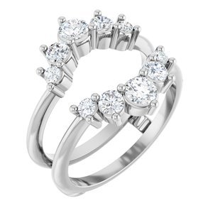 14K Witgoud 3/4 CTW Natuurlijke Diamant Ring Guard