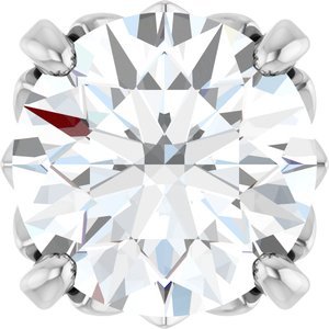 14K Witgoud 5 mm Rond 4-Prong Lage Zetkop met stift - Afbeelding 5