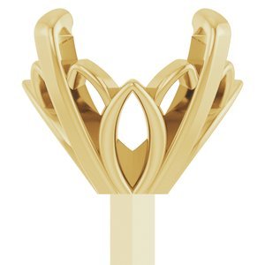 14K Geelgoud 7 mm Rond 4-Prong Lage Zetkop met stift