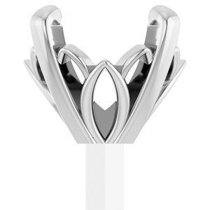 14K Witgoud 5.5 mm Rond 4-Prong Lage Zetkop met stift