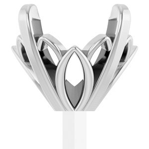14K Witgoud 7.5 mm Rond 4-Prong Lage Zetkop met stift