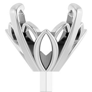 14K Witgoud 9 mm Rond 4-Prong Lage Zetkop met stift