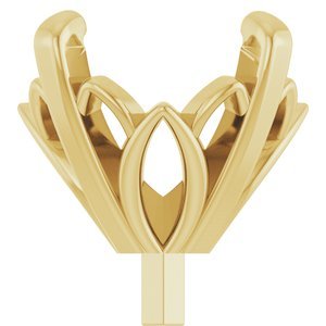 18K Geelgoud 9 mm Rond 4-Prong Lage Zetkop met stift